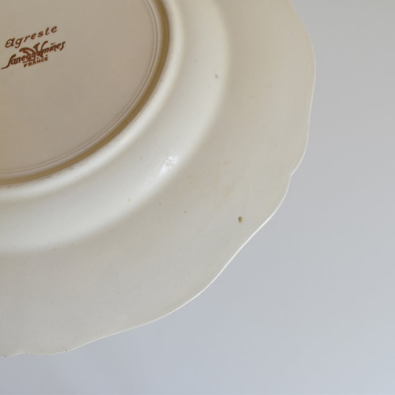 Vintage Dessert Plate, Digoin & Sarreguemines "Agreste," 21cm, A