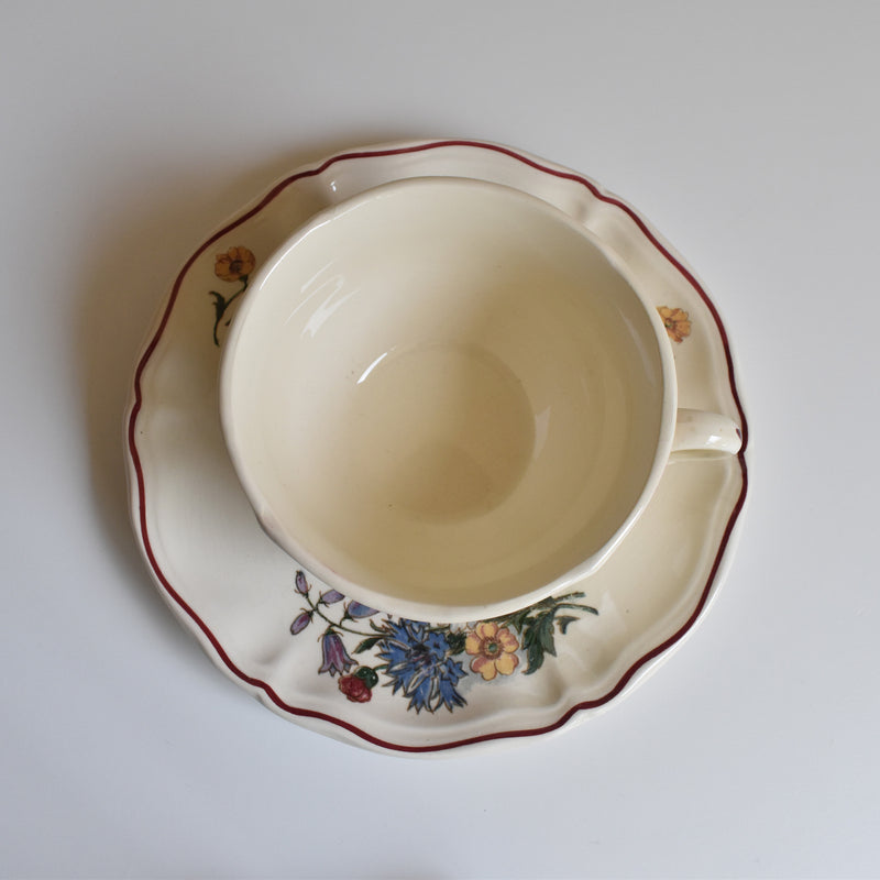 Vintage Chocolate Cup & Saucer Digoin & Sarreguemines Agreste