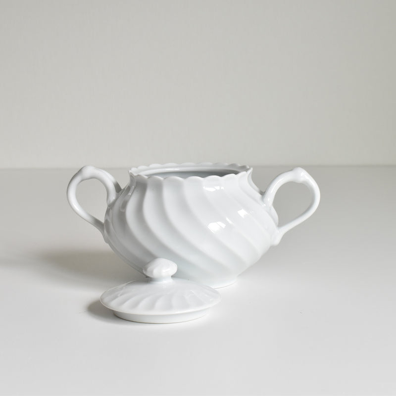 Vintage Sugar Bowl Haviland Limoges Corse Blanc