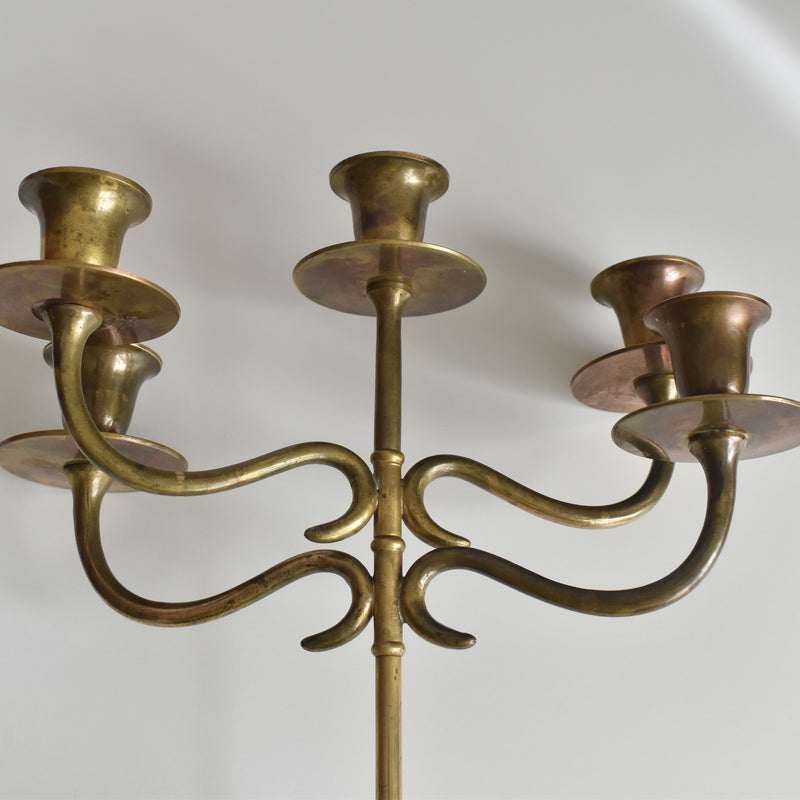 Vintage Brass 5-Arm Candelabra