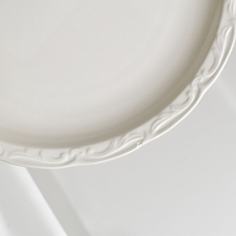 Vintage Plate Digoin & Sarreguemines White Relief J