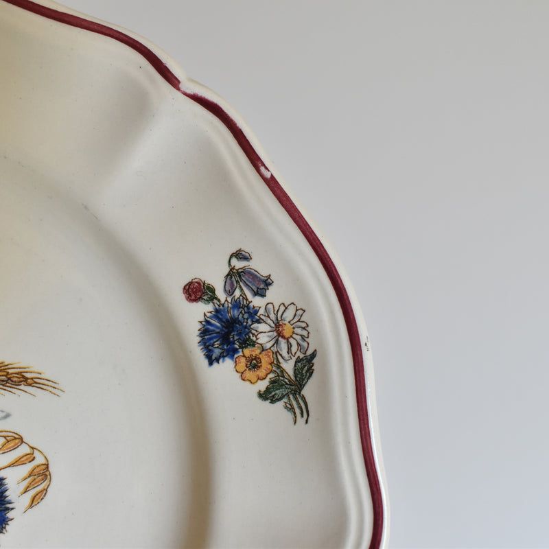 Vintage Dessert Plate, Digoin & Sarreguemines "Agreste," 21cm, A