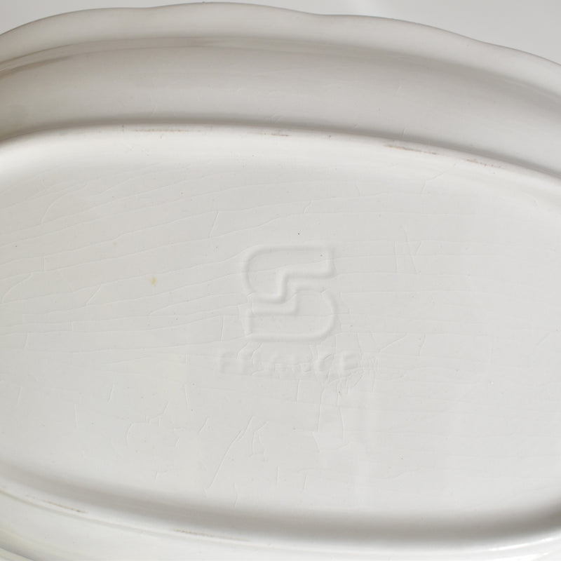 Vintage Sarreguemines Digoin White Relief Raviere