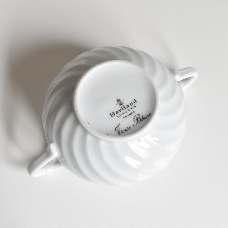Vintage Sugar Bowl Haviland Limoges Corse Blanc