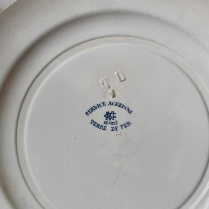 Antique plate Creil et Montereau Aubépine A