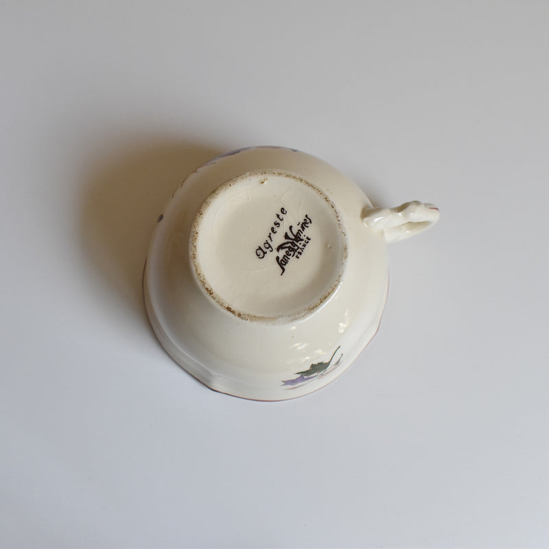 Vintage Chocolate Cup & Saucer Digoin & Sarreguemines Agreste