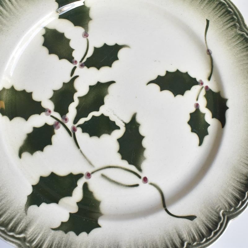 Antique Dessert Plate Badonviller Houx A