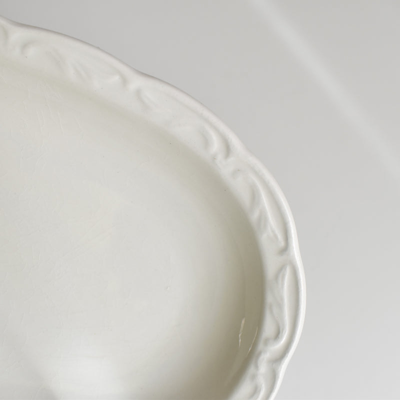 Vintage Sarreguemines Digoin White Relief Raviere