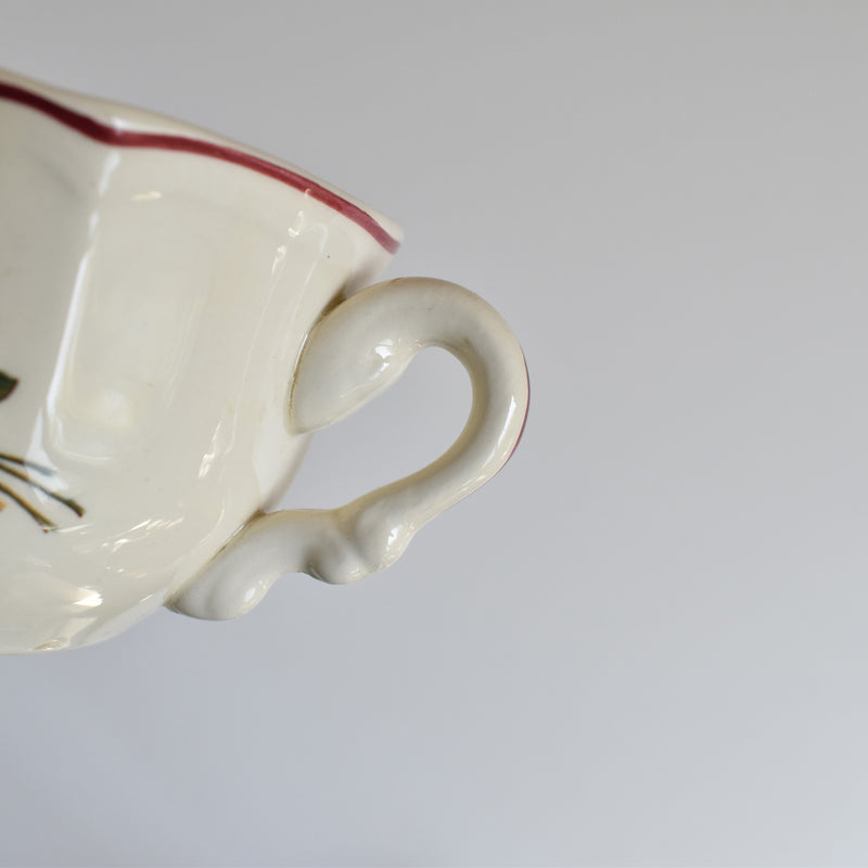 Vintage Chocolate Cup & Saucer Digoin & Sarreguemines Agreste