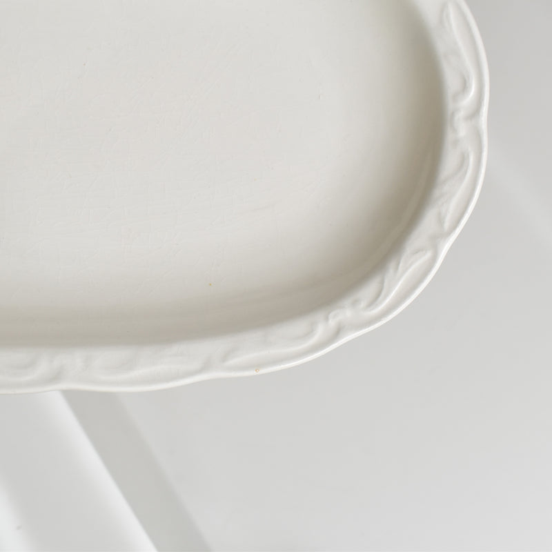 Vintage Sarreguemines Digoin White Relief Raviere