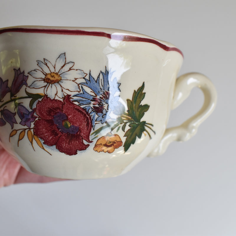 Vintage Chocolate Cup & Saucer Digoin & Sarreguemines Agreste