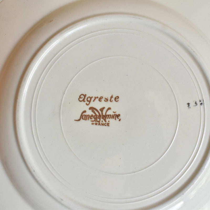 Vintage Dessert Plate Digoin & Sarreguemines Agreste 21cm B