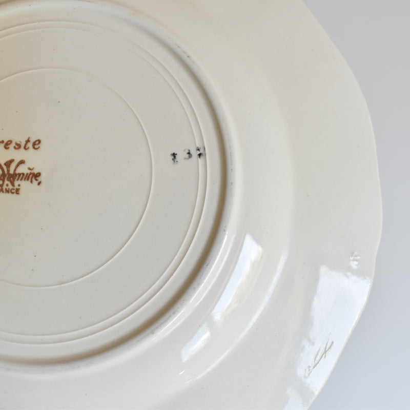 Vintage Dessert Plate Digoin & Sarreguemines Agreste 21cm B