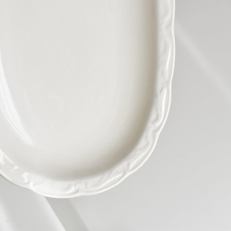 Vintage Sarreguemines Digoin White Relief Raviere