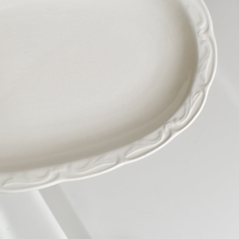 Vintage Sarreguemines Digoin White Relief Raviere