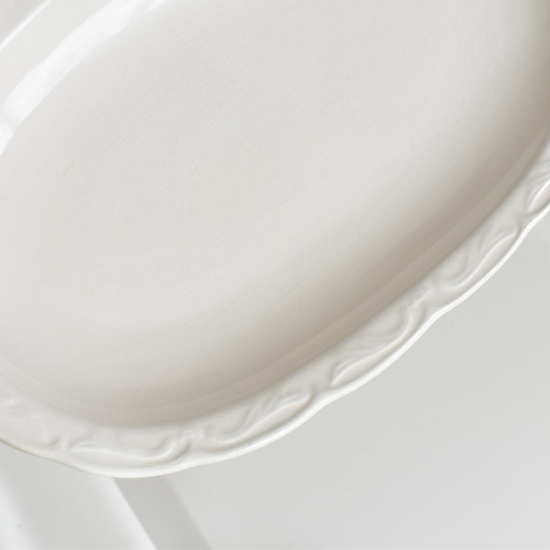 Vintage Sarreguemines Digoin White Relief Raviere