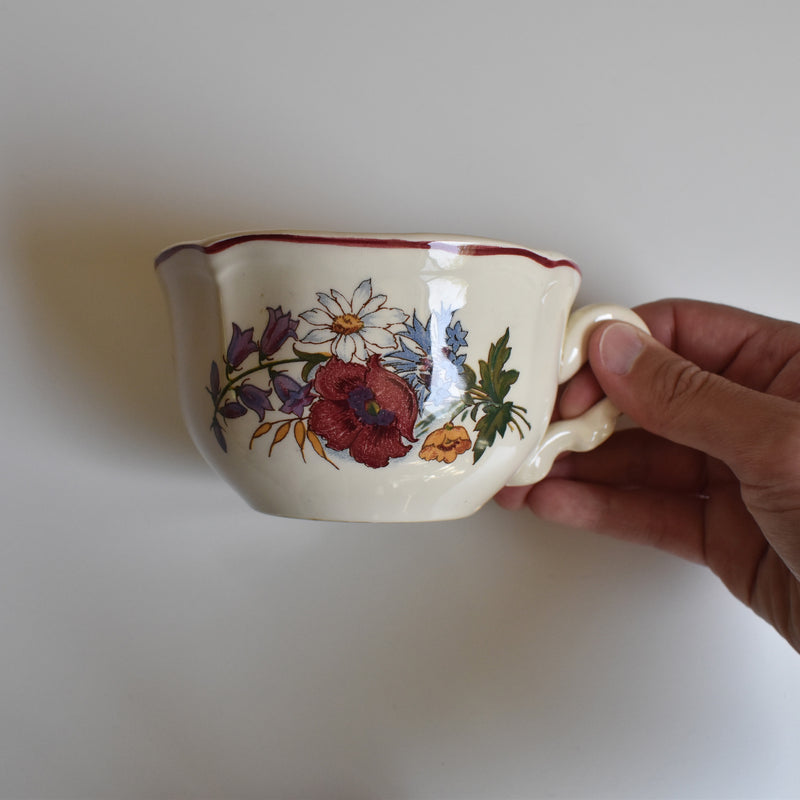 Vintage Chocolate Cup & Saucer Digoin & Sarreguemines Agreste