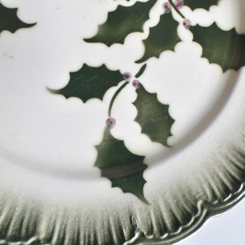 Antique Dessert Plate Badonviller Houx A