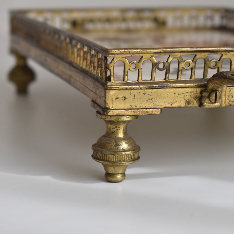 Antique tray, HB&C Choisy-le-Roi, Chrysanthemums