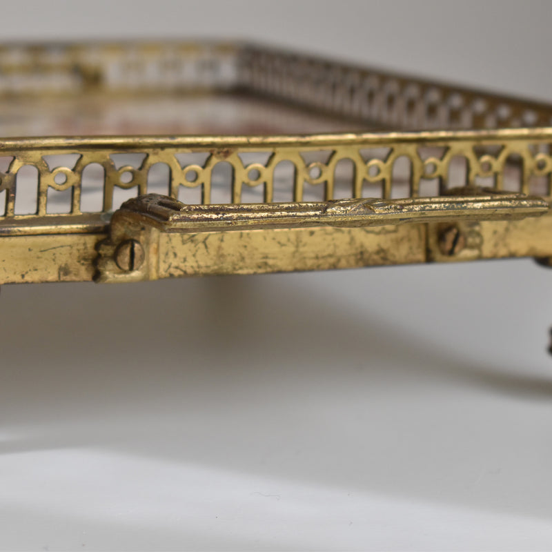 Antique tray, HB&C Choisy-le-Roi, Chrysanthemums