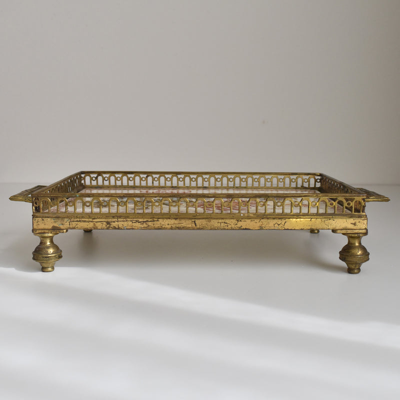 Antique tray, HB&C Choisy-le-Roi, Chrysanthemums