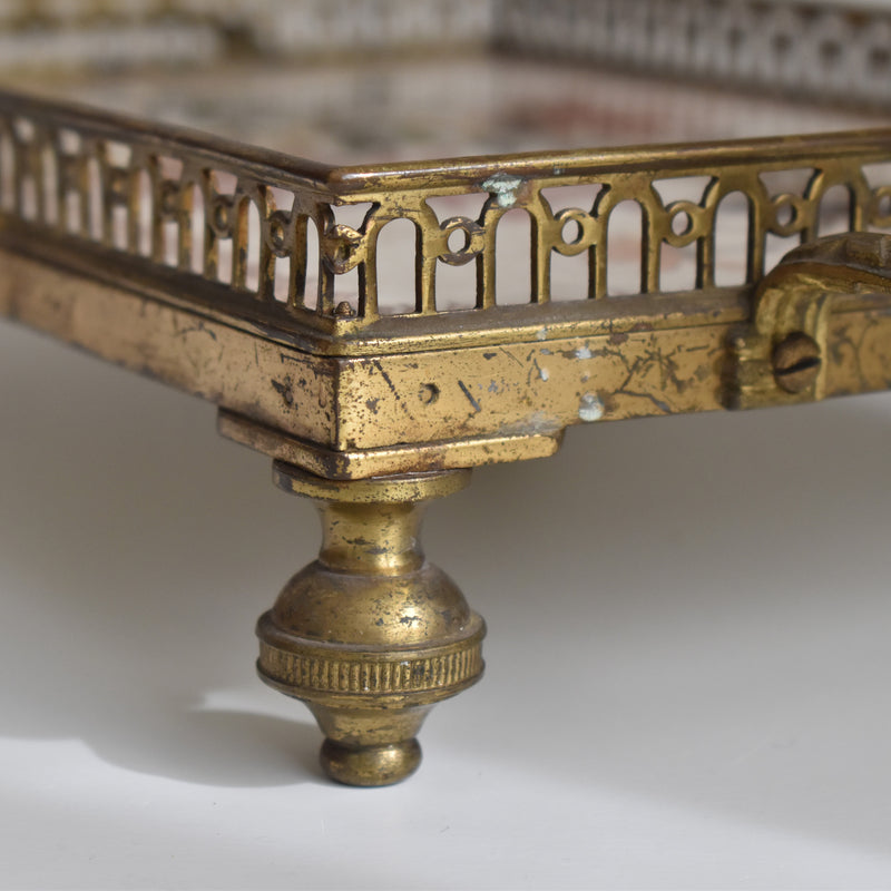 Antique tray, HB&C Choisy-le-Roi, Chrysanthemums