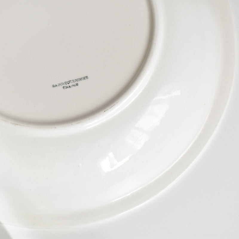 Vintage Deep Dish Digoin & Sarreguemines White Relief
