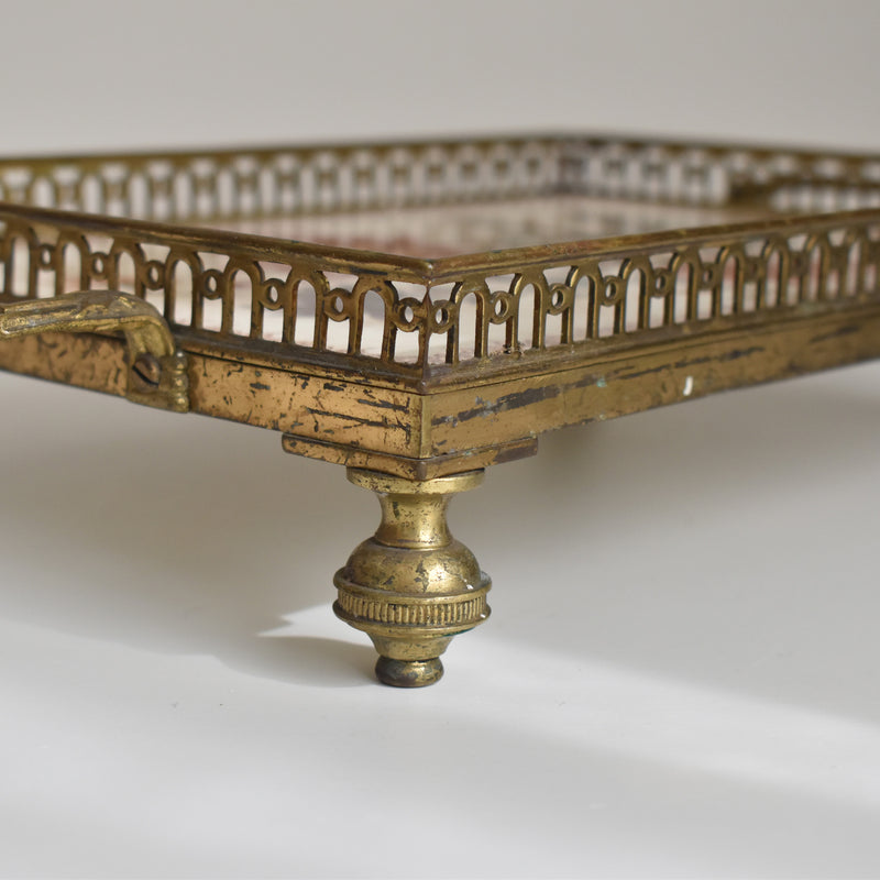 Antique tray, HB&C Choisy-le-Roi, Chrysanthemums