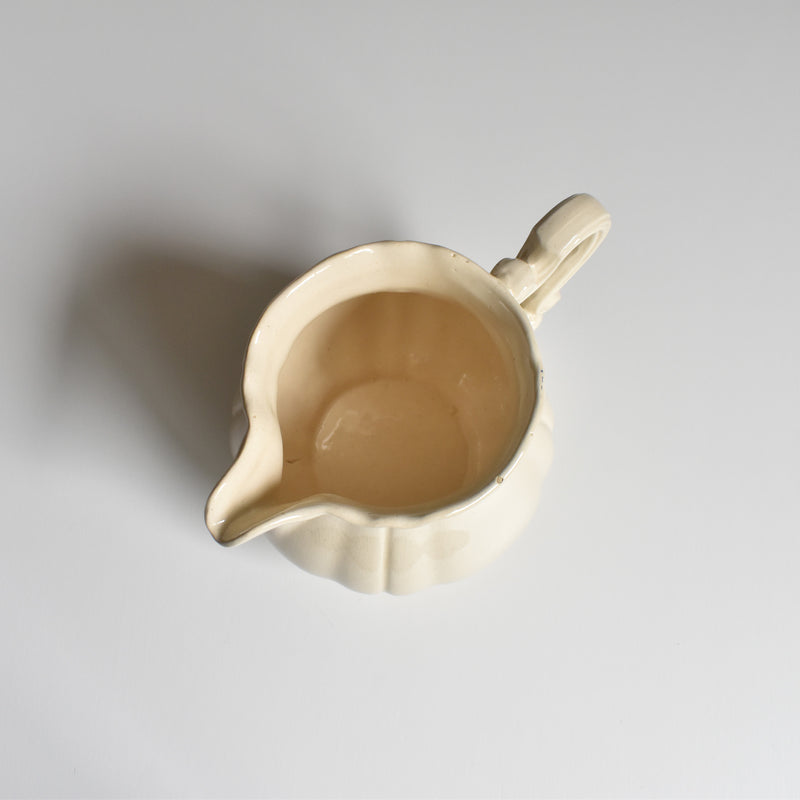 Vintage Creamer Digoin & Sarreguemines Ivoire Floral Rim