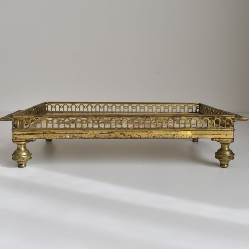 Antique tray, HB&C Choisy-le-Roi, Chrysanthemums