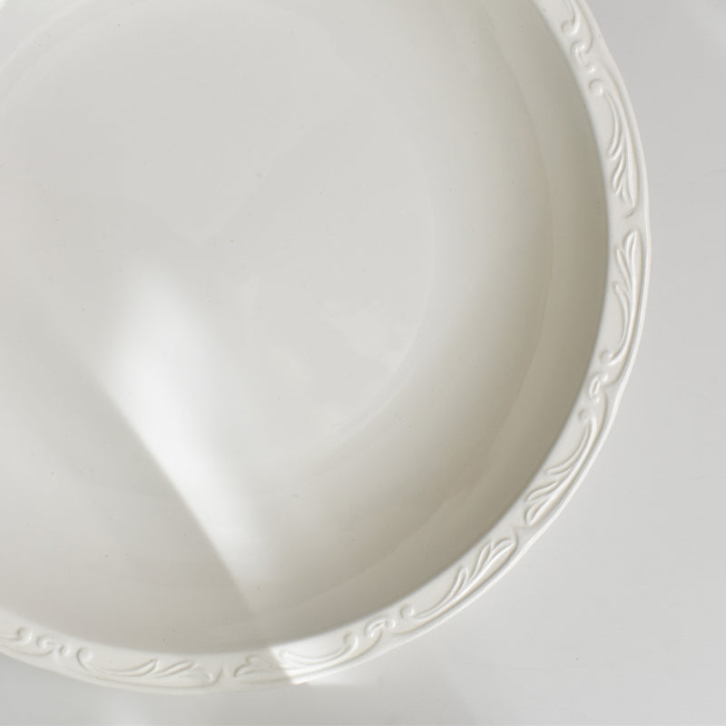 Vintage Deep Dish Digoin & Sarreguemines White Relief