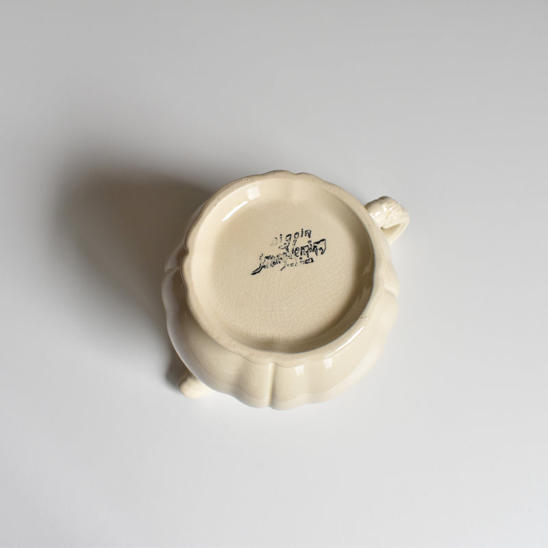 Vintage Creamer Digoin & Sarreguemines Ivoire Floral Rim