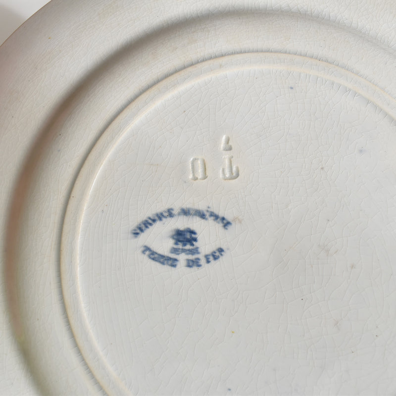 Antique Plate Creil et Montereau Aubépine B