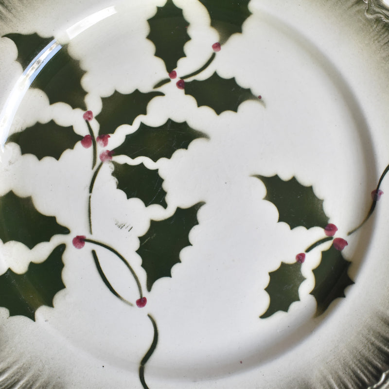 Antique Dessert Plate Badonviller Houx B