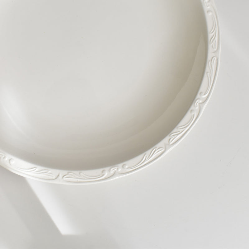 Vintage Deep Dish Digoin & Sarreguemines White Relief