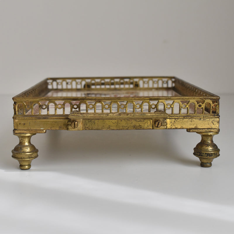 Antique tray, HB&C Choisy-le-Roi, Chrysanthemums