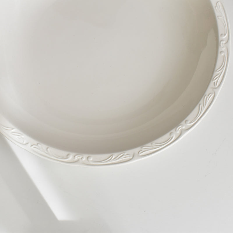 Vintage Deep Dish Digoin & Sarreguemines White Relief