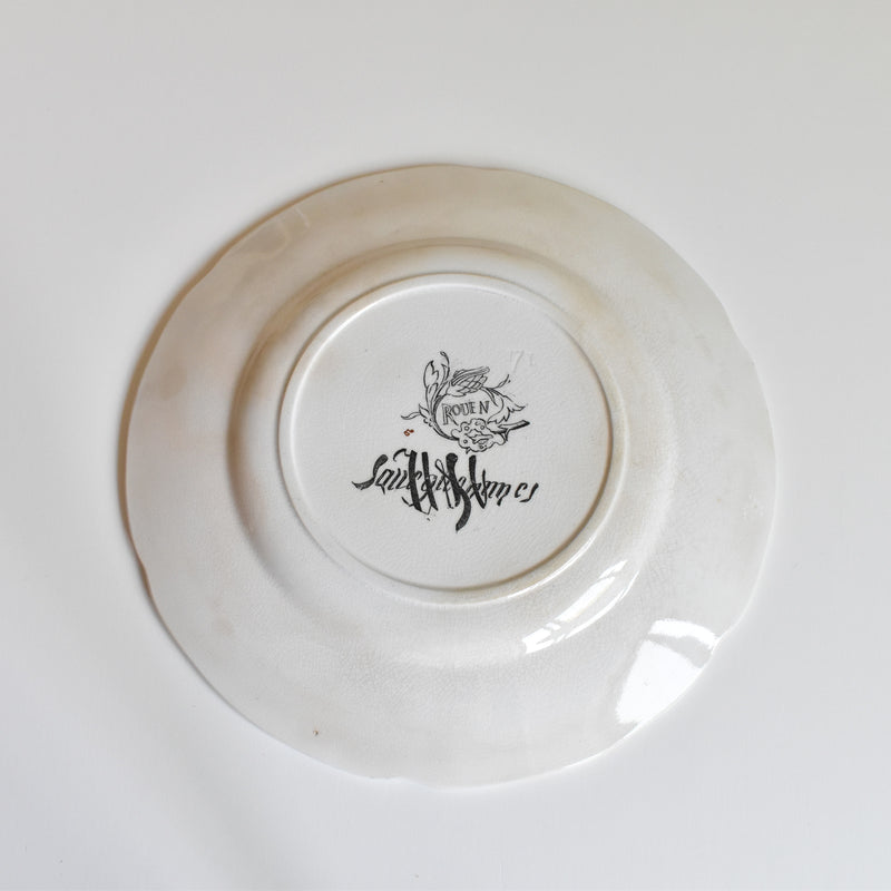 Antique Dessert Plate U&C Sarreguemines Rouen A