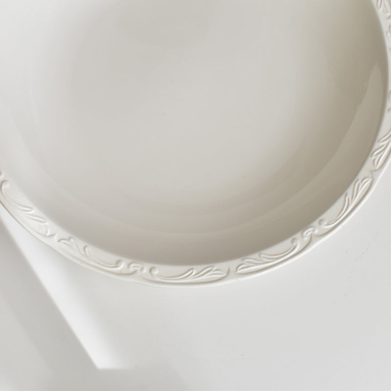 Vintage Deep Dish Digoin & Sarreguemines White Relief