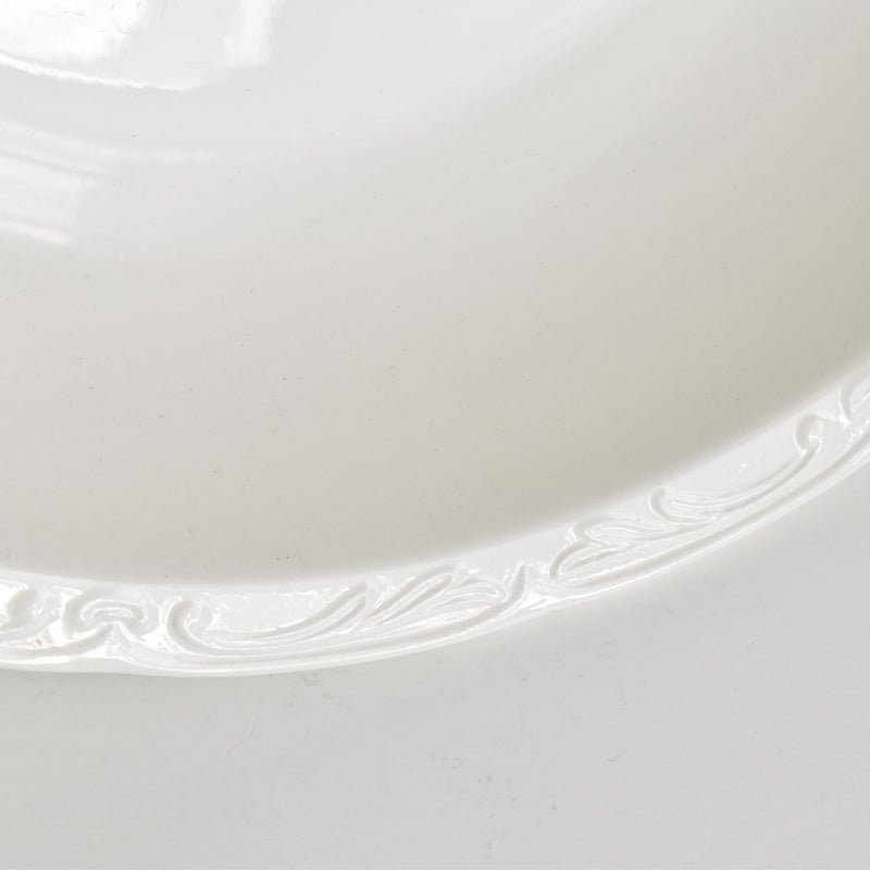 Vintage Deep Dish Digoin & Sarreguemines White Relief