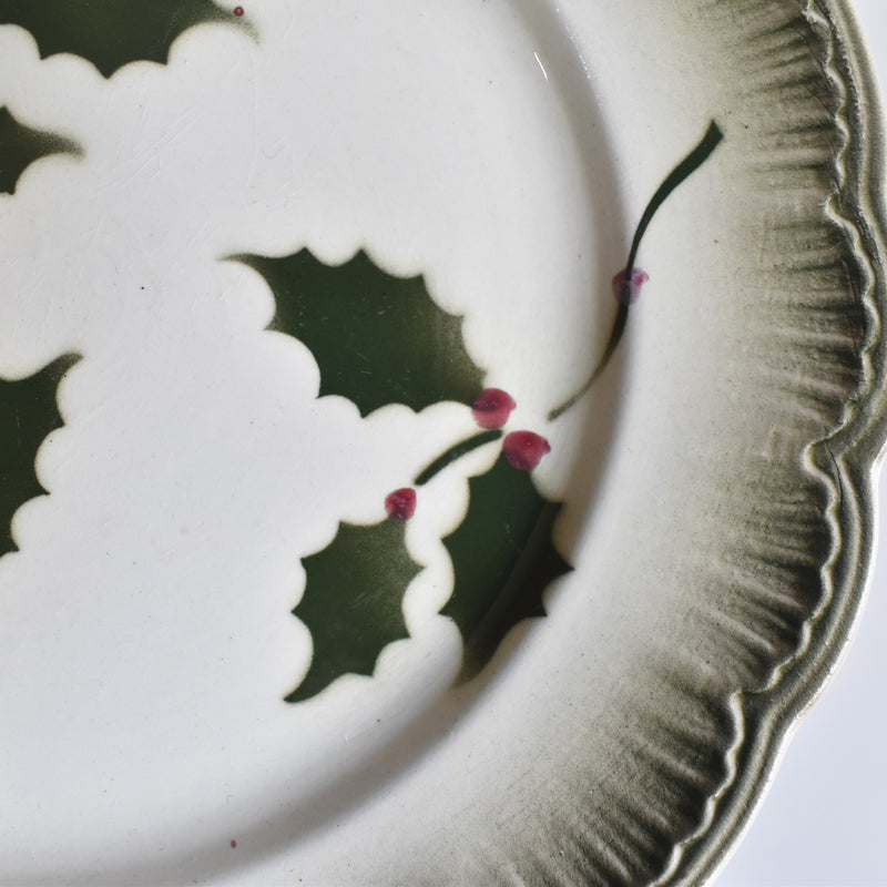 Antique Dessert Plate Badonviller Houx B