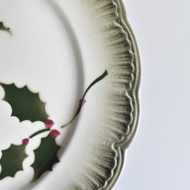 Antique Dessert Plate Badonviller Houx B