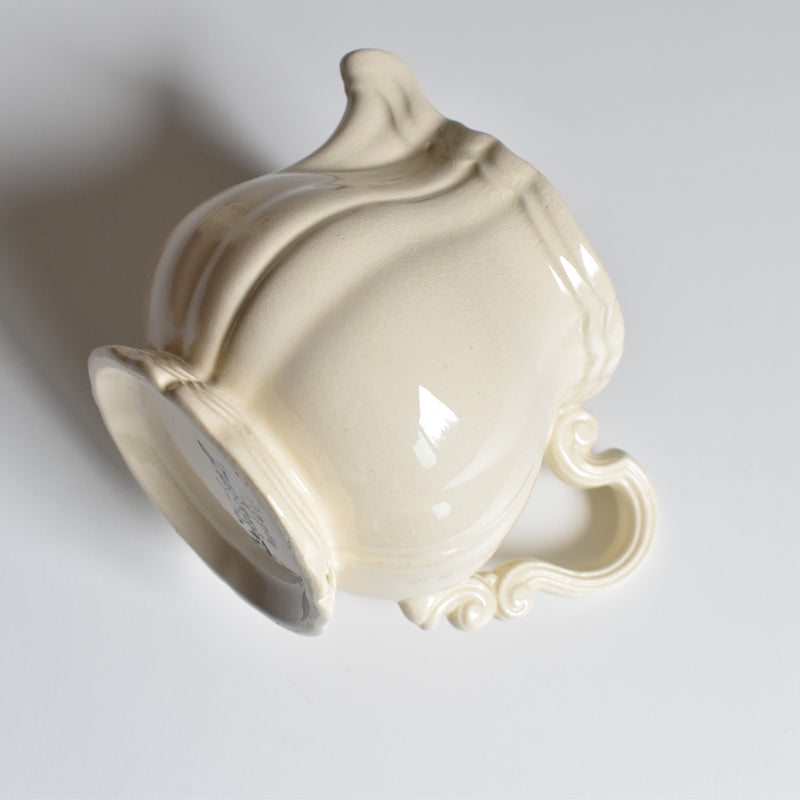 Vintage Creamer Digoin & Sarreguemines Ivoire Floral Rim