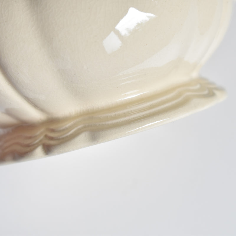 Vintage Sugar Pot Digoin & Sarreguemines Ivoire Floral Rim