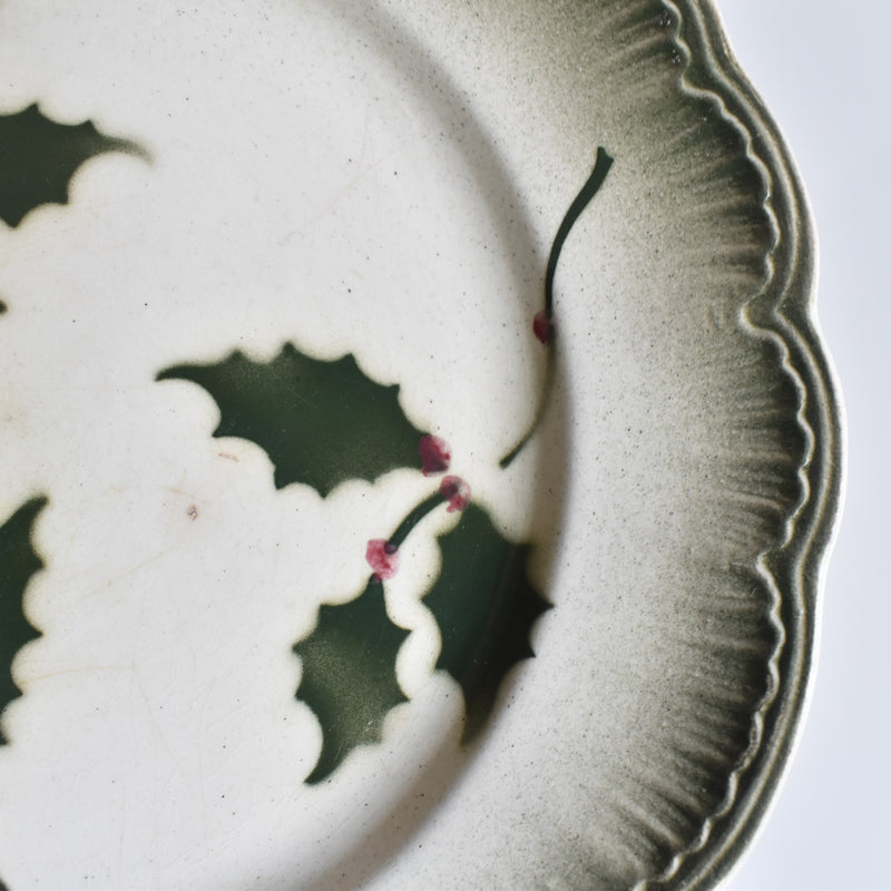 Antique Dessert Plate Badonviller Houx C