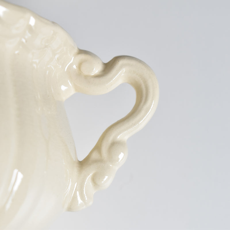 Vintage Sugar Pot Digoin & Sarreguemines Ivoire Floral Rim