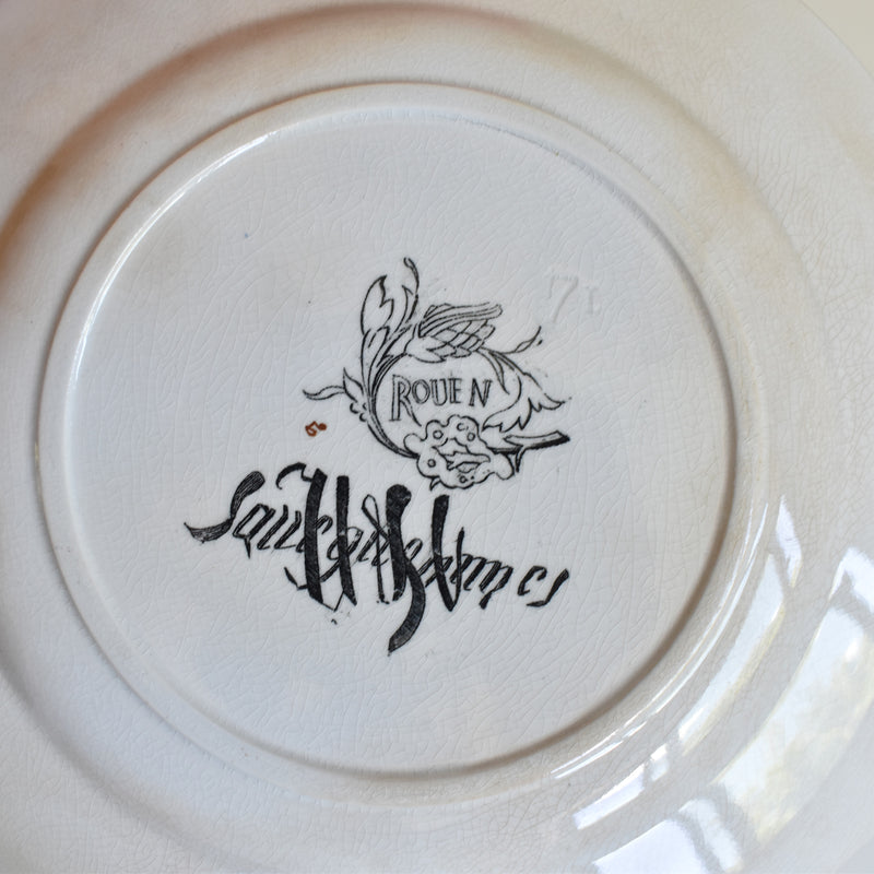 Antique Dessert Plate U&C Sarreguemines Rouen A