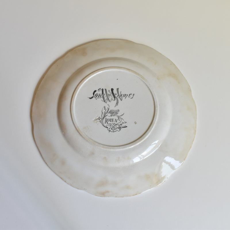 Antique Dessert Plate U&C Sarreguemines Rouen B