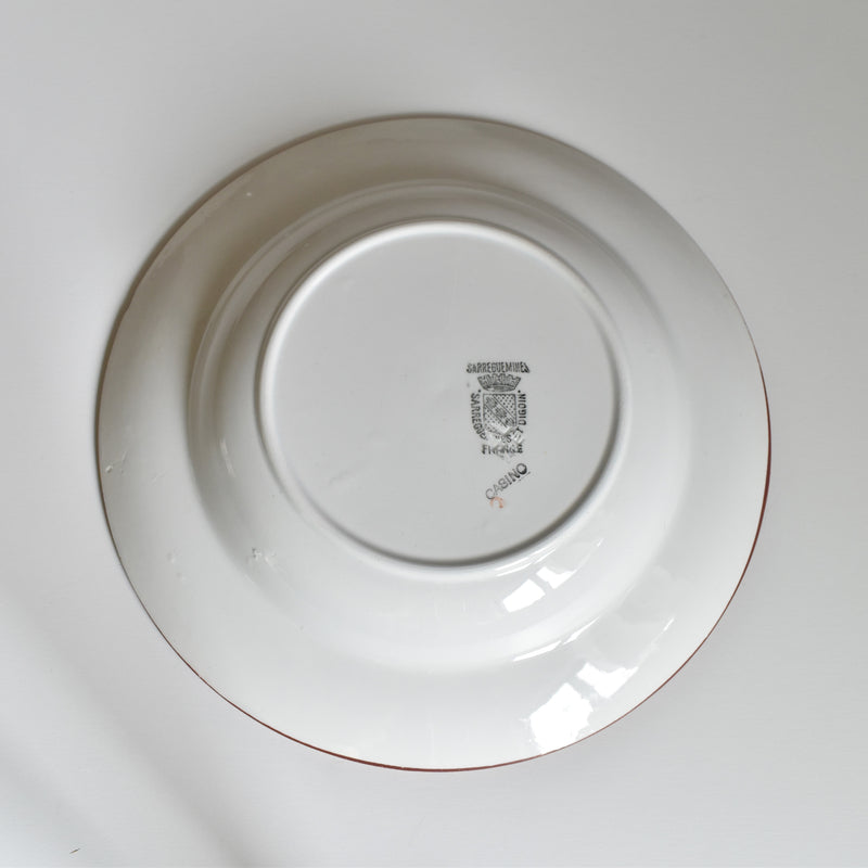 Vintage Deep Plate Digoin & Sarreguemines Casino B