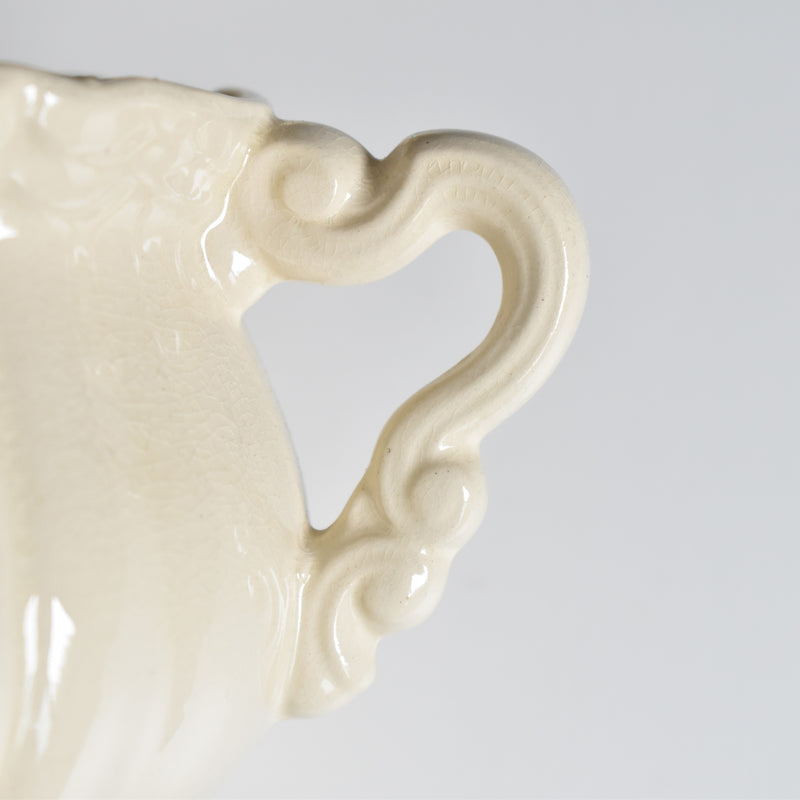Vintage Sugar Pot Digoin & Sarreguemines Ivoire Floral Rim